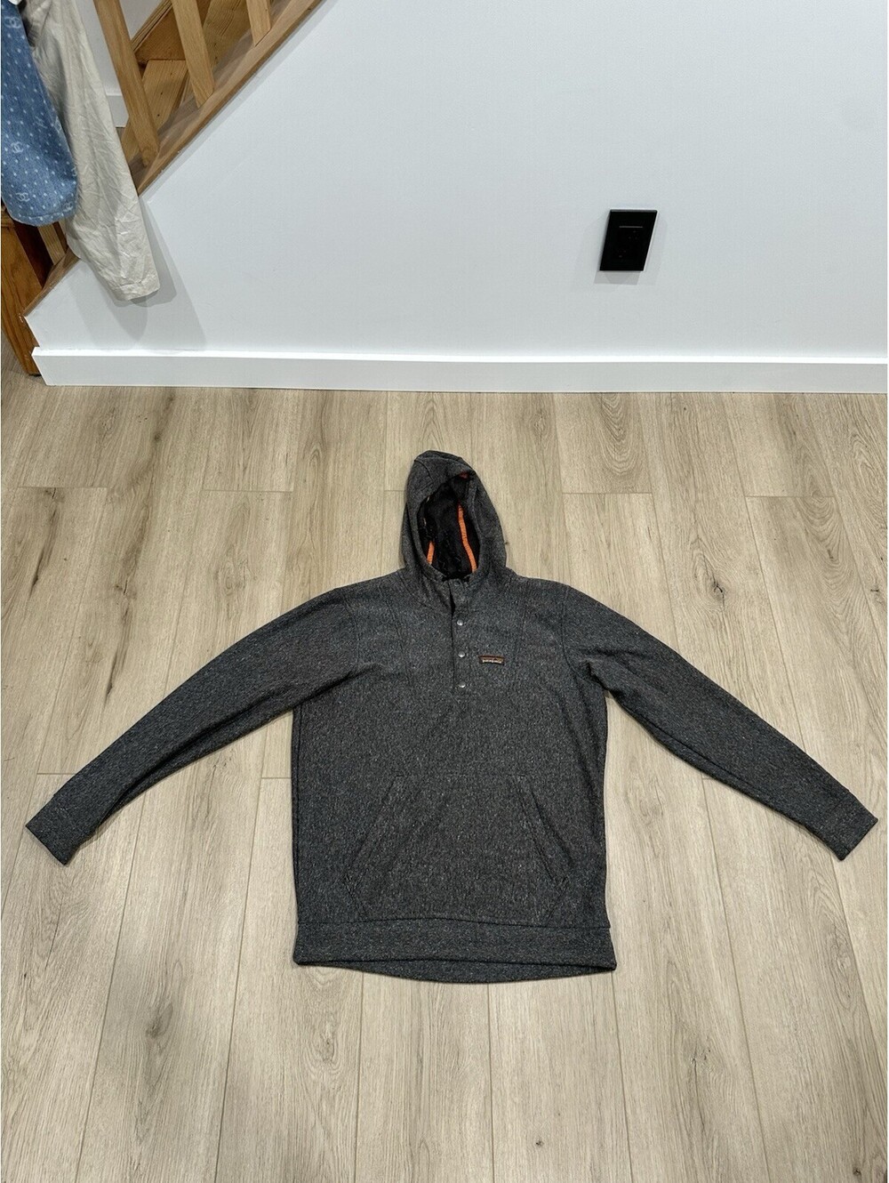 Patagonia Hemp Work Hoody Sweatshirt Men’s Size M Grey Hoodie Snap Button